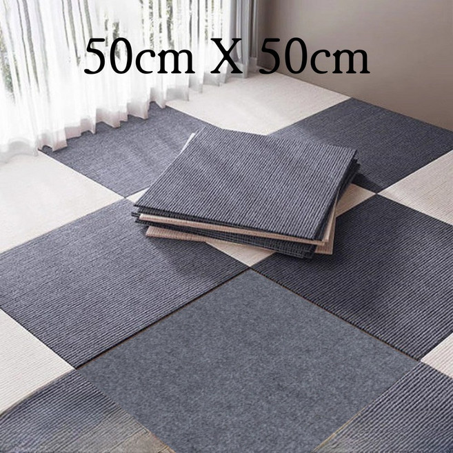 슈퍼코리아 재활용 흡착 바닥 논슬립 타일 카페트 접착식 바닥 미끄럼방지 조각매트 10P, 다크 그레이, 10개