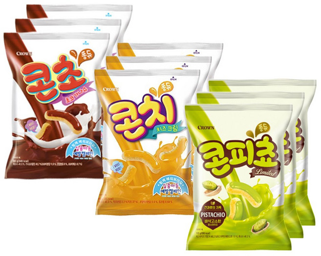 크라운 콘피쵸+콘치+콘초, 3세트, 188g