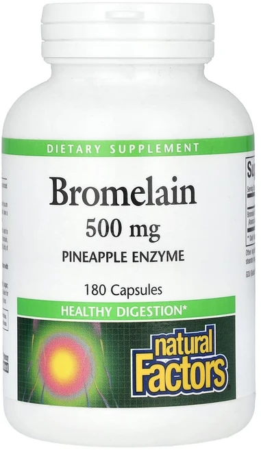 네추럴팩터스 브로멜라인 500mg 파인애플 엔자임 캡슐, 180개입, 1개, 180정 - 쿠팡