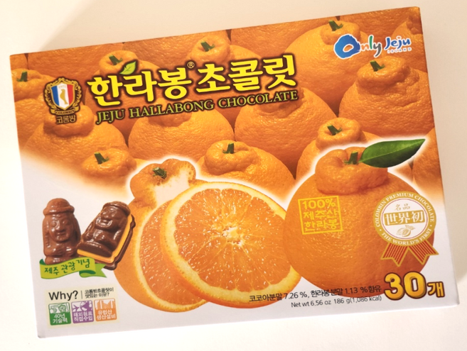 제주 코롬방 한라봉 초콜릿 30개입, 186g, 3개