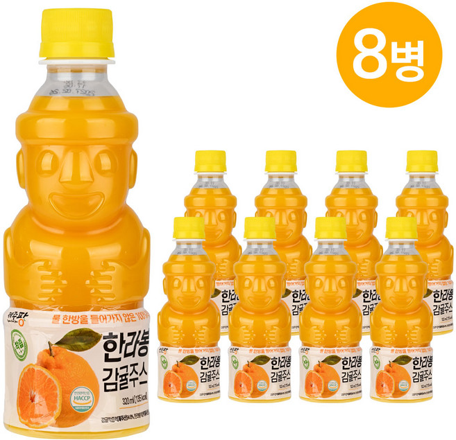 제주팡 한라봉 감귤주스 100%착즙, 8개, 320ml