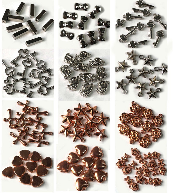 메탈 펜던트 / 금속모양 비즈공예 악세사리 장식용품 선물포장 꾸미기 만들기재료 미술수업준비물, 1세트, 다양하게 랜덤