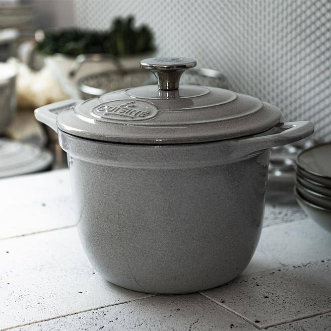 [La Cuisine] 라퀴진 아일랜드 솥밥 무쇠 주물 냄비 라이스 꼬꼬떼 솥밥 양수냄비 18cm, 1개, 화이트트러플