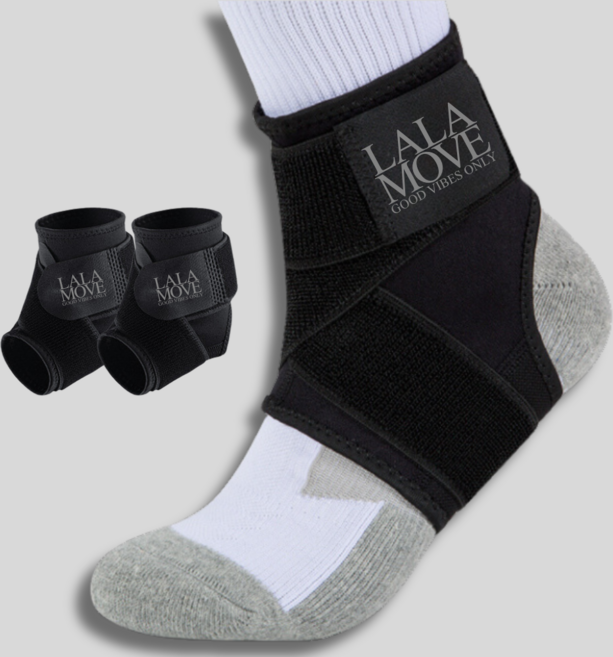 라라무브 얇은 테이핑 발목보호대 좌우세트, 블랙, 1세트