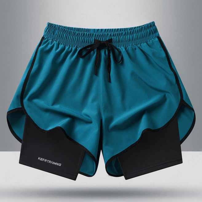 꽃소담 남녀공용 빅사이즈 헬스 3부 투인원 타이즈 반바지 언더레이어 하의 런닝 축구농구 커플 레깅스 7컬러 MQ396