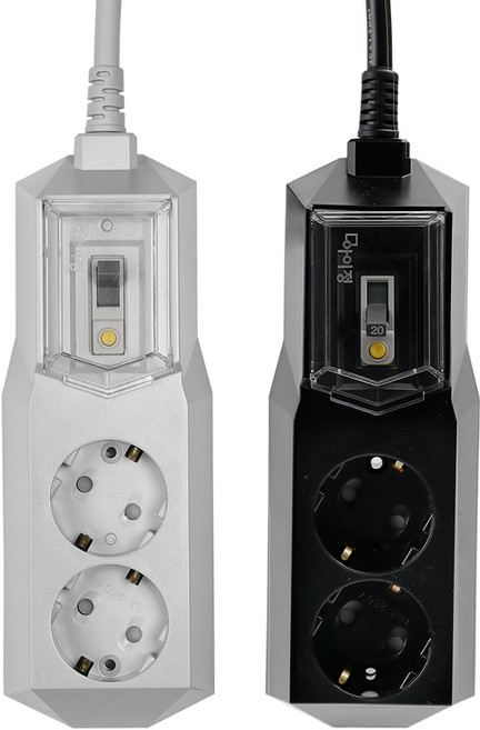 아이정 국산 4000W 고용량 과부하 누전차단 멀티탭 추천 2구 에어컨멀티탭 냉장고멀티탭, 1개, 7m, 누전 2구 블랙