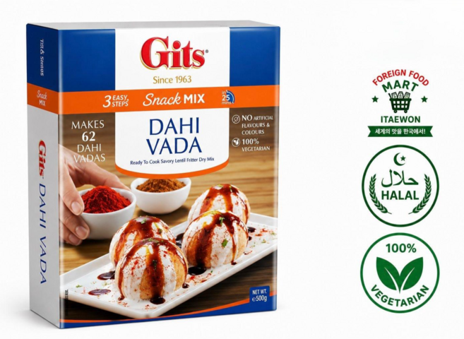 Gits 다히 바다 믹스 인도 애피타이저 Dahi Vada, 1개, 500g