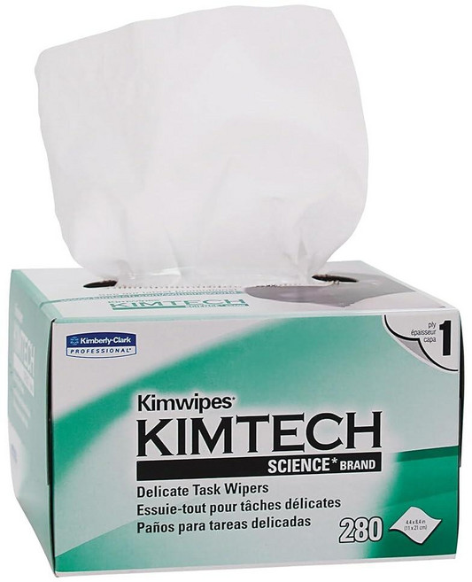 Kimtech Science KIMTECH Kimwipes 1겹 섬세한 작업 와이퍼 12.4cm x 21.6cm(4-7/16인치 8-7/16인치) 화이트 물티슈 280장