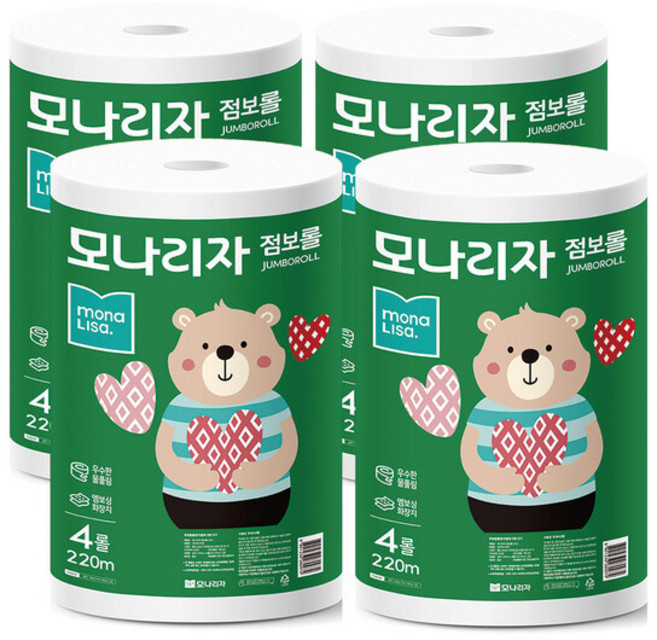 모나리자 녹스 점보롤 220m 4롤 4팩, 1개
