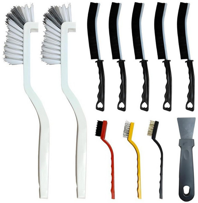 DUSCOKE 11피스 자동차 클리닝 브러시 세트 단단한 빗살 타이어 틈새 워시 브러시 짧은 손잡이 자동 휠 림 디테일링 내부 및 외부용 범용 클리너 용품 액세서리(스타일, 스타일 A