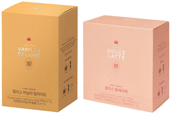 할리스 바닐라 딜라이트 30개입 1개 + 돌체라떼 20개입 1개, 2개