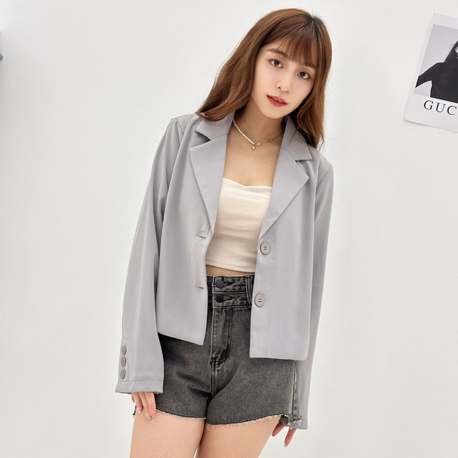 糖果色西裝外套 女外套 短版休閒風 秋冬穿搭