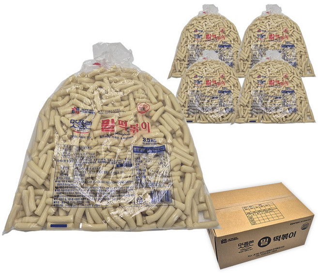 [박스] 맛플랜 비비푸드 밀 떡볶이 떡 (5cm 소) 3.5kg X 4개