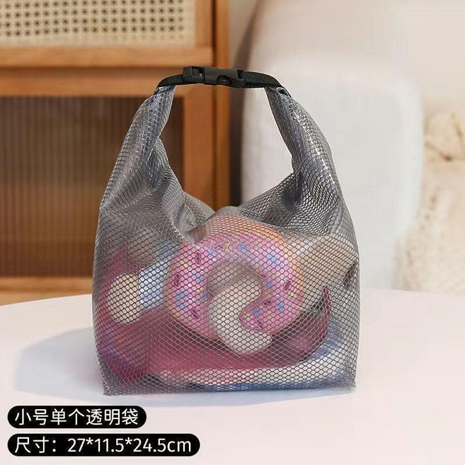 大號網紗泳衣收納袋 35*15.5*27.5cm, 灰色小號 24.5*27*11.5cm, 灰色
