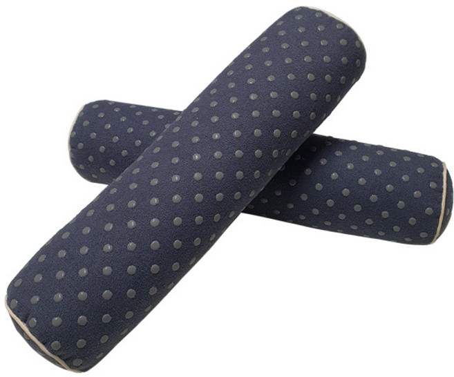 1+1 세미 도트 지압 목침베개 원형 경추 밀림방지, 2개, 네이비