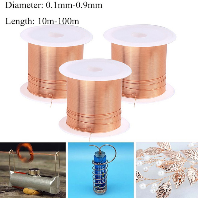 0 1mm 0 2mm 0 m 0 4mm 0 5mm 0 6mm 0 7mm 0 8mm 0 9mm케이블 구리선 선 에나멜 구리 권선선 코일 구리선, 1.20mm 10m, 1개
