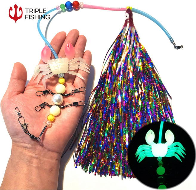 트리플 동해 피문어채비 버림봉돌 장원채비 야광꽃게 스커트채비, 10개, 1개입