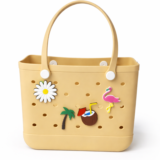 로로먼트 프리미엄 EVA 수영가방 대형/특대형 목욕 바구니 방수 비치백 헬스 목욕 가방, 베이지