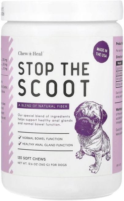 Chew + Heal 스탑 더 스쿱 반려견용 소프트츄 120개 360g(12.6oz), ChewHeal스탑더스쿱반려견용소프트츄120개360g1, 360g, 1개 - 쿠팡