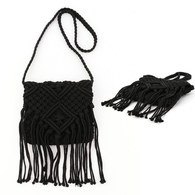 미쓰백 프린지 뜨개 가방 수술 니팅백 니트 미니 크로스백 핸드메이드 네트백