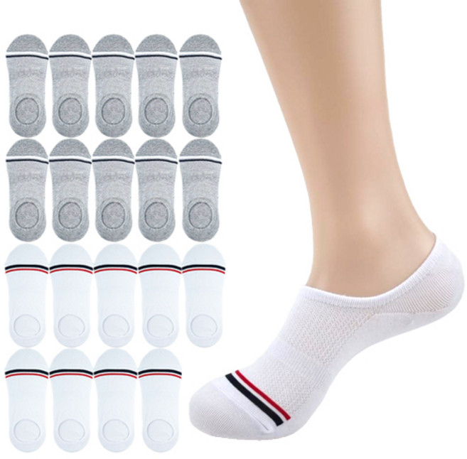 올리싹 10+10 대용량 남성용 국산 쿨메쉬 페이크삭스 덧신 양말