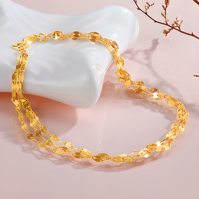 골드앤 순금 24K 아네스 세줄 팔찌 여성 심플 체인 데일리 포인트 정품 골드 선물추천