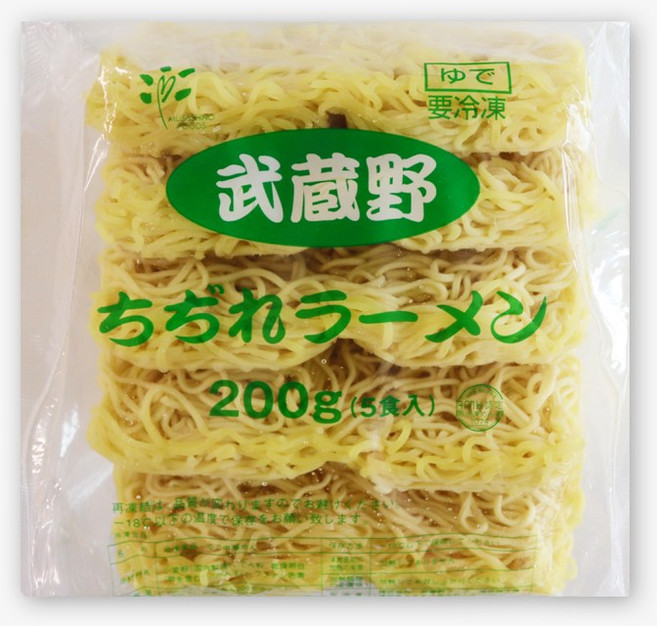 오지상구루메 냉동 치지레멘 1kg(200gx5ea) 웨이브면 꼬불면, 5개, 200g