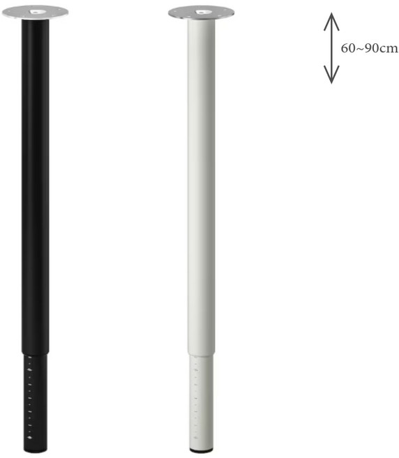 이케아 책상 테이블 다리 높이조절 나사포함 60~90cm 올로브, 블랙, 1개