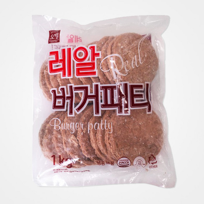 [오뗄] 레알버거패티 1kg, 1개