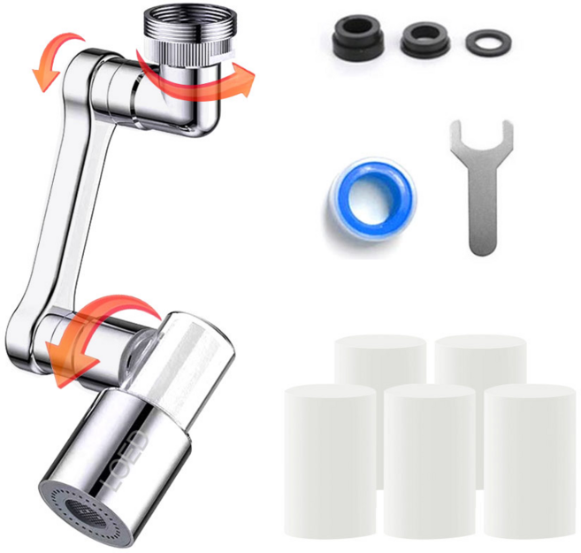 로에드 3세대 필터형 1080도 워터탭 수전탭 회전식 수도 연장탭, 1세트