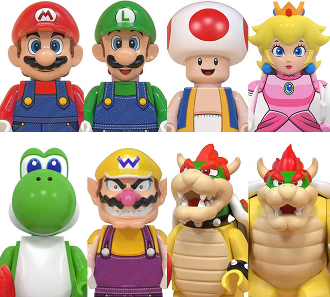 슈퍼마리오 8종 캐릭터 피규어 레고호환 피규어 수집/장식/전시용 블록피겨 키덜트아이템, 09. 슈퍼마리오 8종 세트 VER.1(로켓), 1개