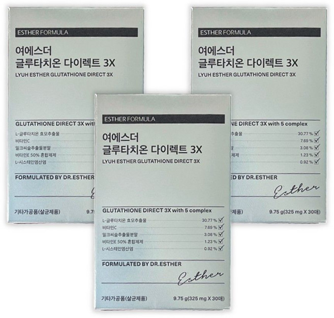 여에스더 글루타치온 다이렉트 3X (325mg X 30매), 9.75g, 3개