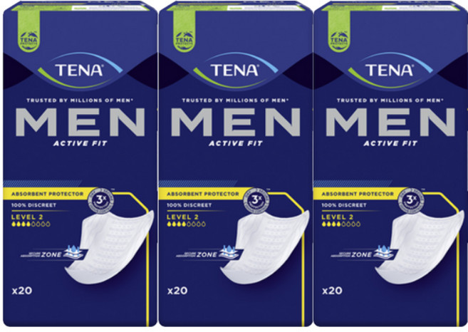 테나 성인용 기저귀 일자형 포맨 2레벨 20매x3팩 남성용, 20개입, 3개