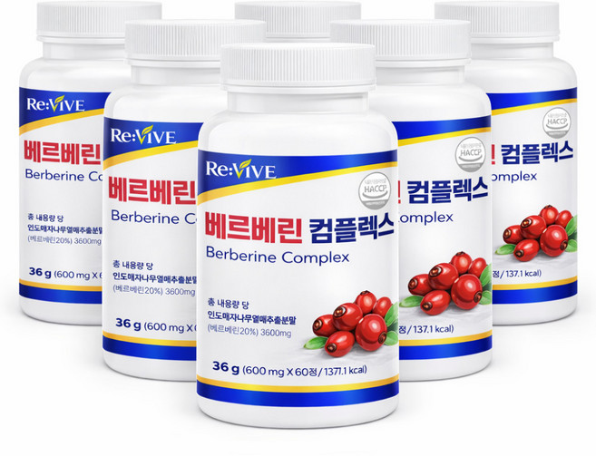 베르베린 식약청인증 매자나무열매 추출물 혈당 관리 영양제, 6개, 60정