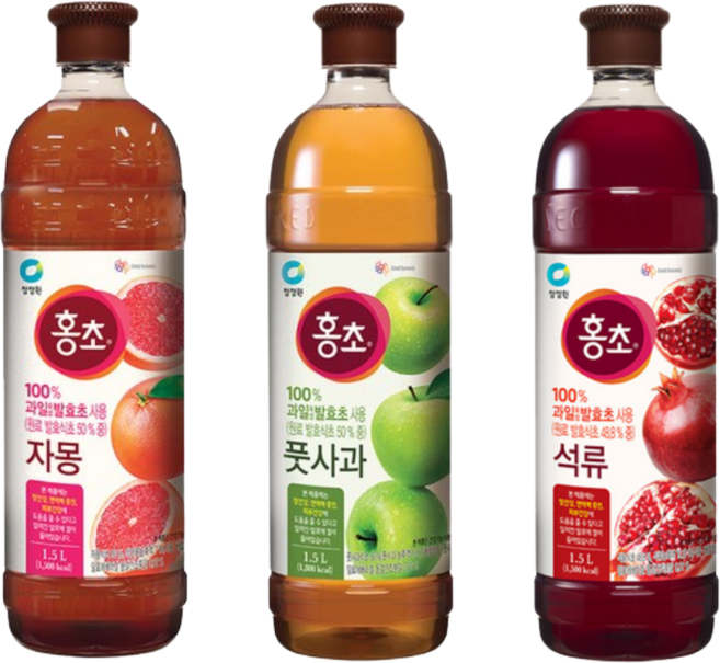 청정원 홍초 1.5 자몽+풋사과+석류 3종세트, 1개, 4.5L
