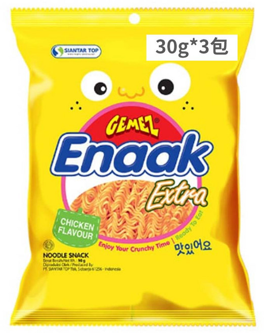 韓國Enaak袋裝3包 小雞點心麵 脆麵 餅乾 零食, 90g, 1個