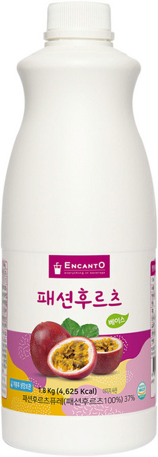 엔칸토 패션후르츠 베이스 농축원액 에이드 카페음료, 180ml, 1개