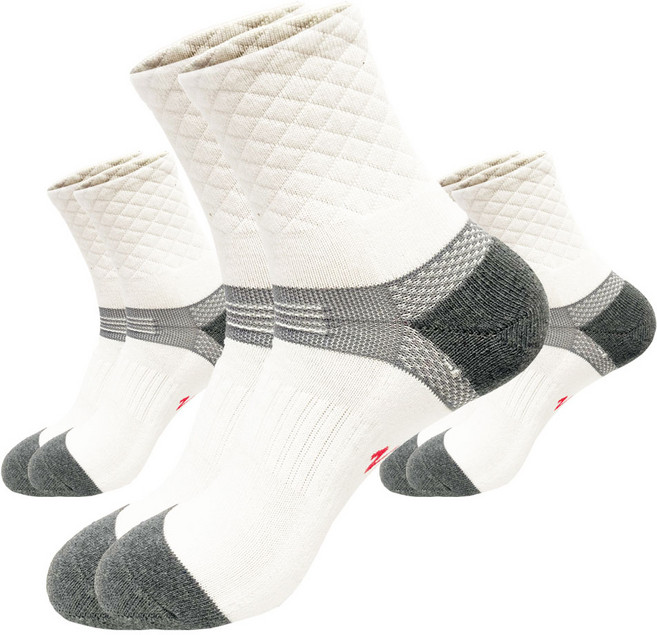 [홈쇼핑 매진] 브이존 기능성 등산양말 러닝 스포츠 골프 파크골프 아웃도어 이중쿠션, 1세트, 화이트