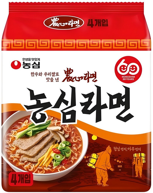 농심 라면 124g, 4개
