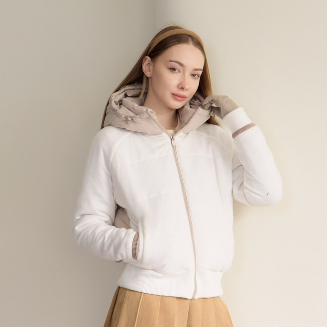 엠엠스포츠 여성 겨울 후드 방풍 니트 바람막이 골프 패딩 점퍼