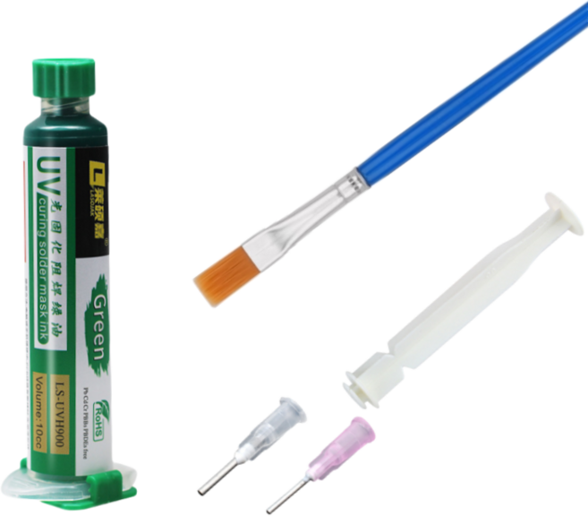 10CC UV 경화 솔더 마스크 잉크 저항 PCB BGA 회로 기판 용 녹색 오일 보호 페인트 전자 수리 도구, 01, 04 Green Plus, 1개