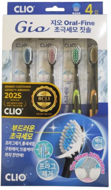 클리오 지오 오랄파인 초극세모 칫솔 4개입 x 3세트