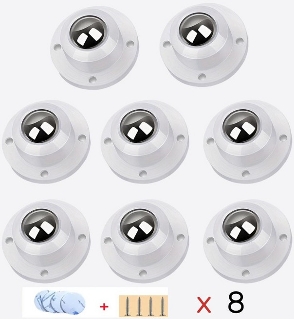 케이엘피 이동식 왕눈 롤러 바퀴, 8개, 화이트