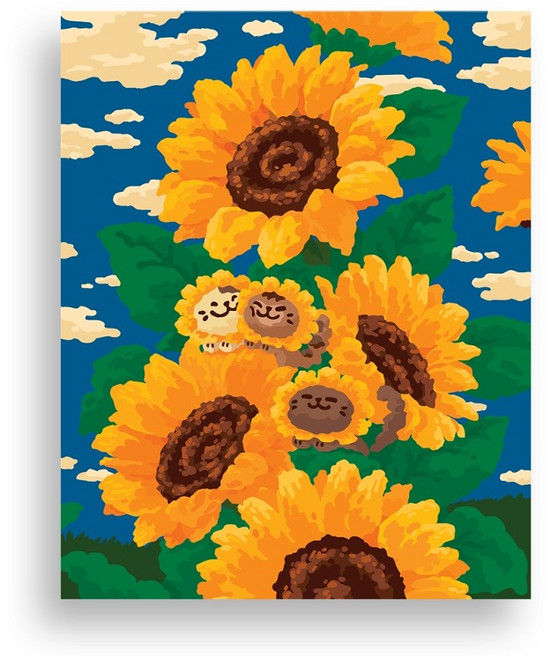 위메이크 페인팅 DIY 명화그리기 세트 해바라기와 고양이 40x50, 1개