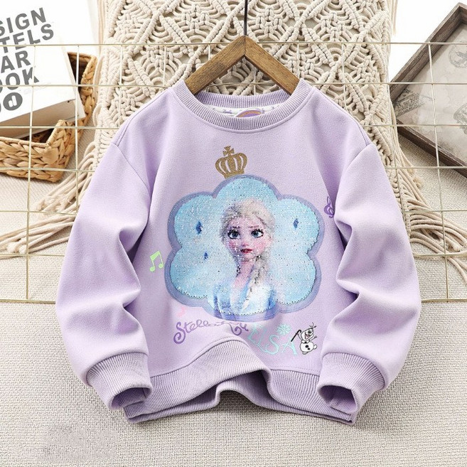 여아 스팽글 맨투맨 티셔츠 엘사(기모선택)