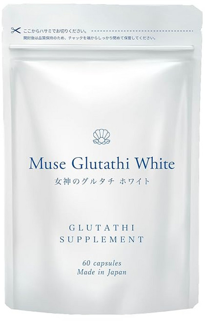 글루타티온※ 보충제 시라타마 여신의 글루타치 화이트 1개월분 (60립×1봉지) 키레이데라보 글루타치온※ 비타민CL-시스틴나이아신 리포좀 보조제 백옥 케어 투명감 일본산 일본제조 ※, 1개, 60정