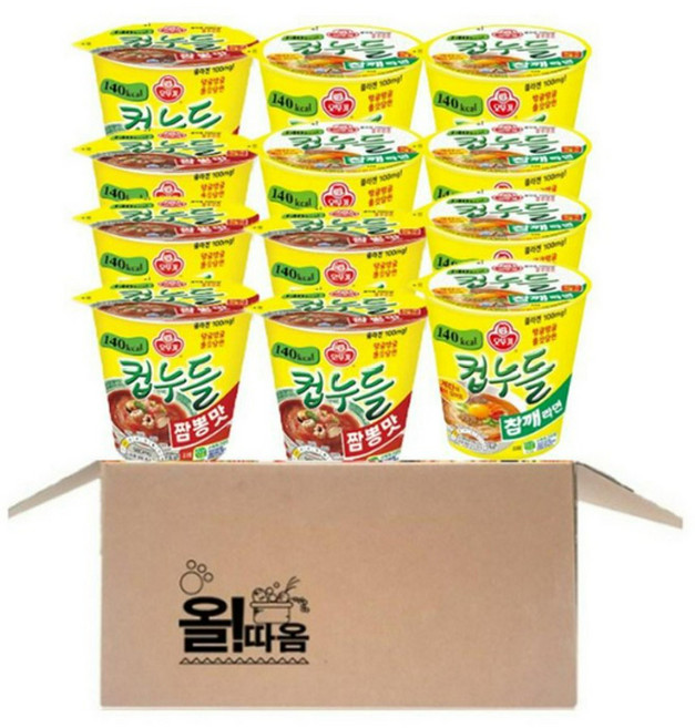 오뚜기 컵누들 참깨라면 컵 6개+짬뽕맛 컵 6개, 1개