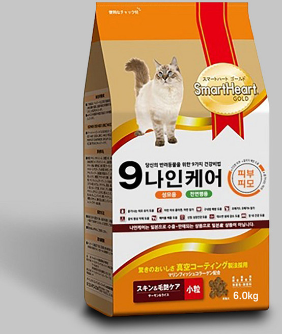 나인케어 피부피모 캣 고양이 사료 + 고양이 습식1개, 6kg, 1개, 닭