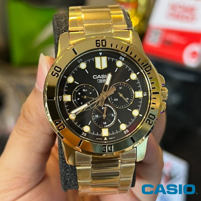 [정품]국내발송 카시오시계 CASIO MTP-VD300G-1E 카시오 남성메탈시계 아날로그시계 금장시계 크로노 금장시계