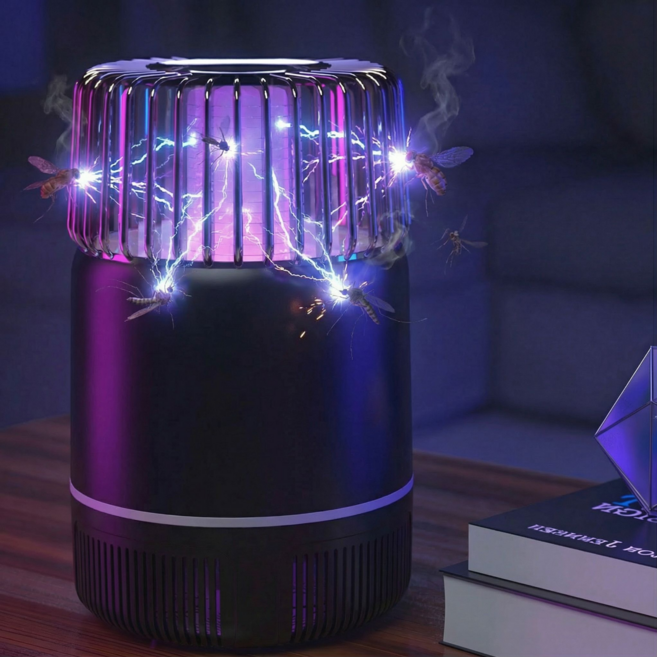 [KS한국] 초강력 저소음 UV 모기/초파리 퇴치기 포충기, 블랙